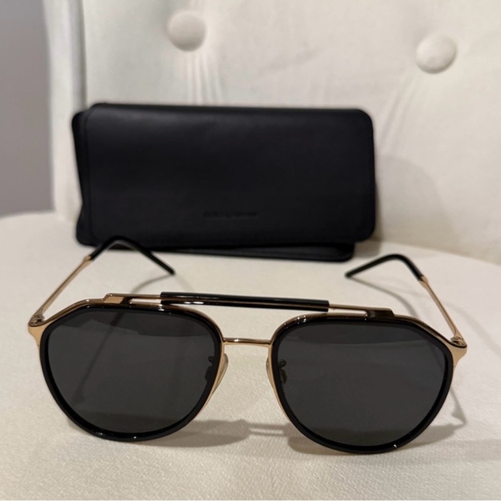 Dolce and Gabbana Gold and Black Sunglasses